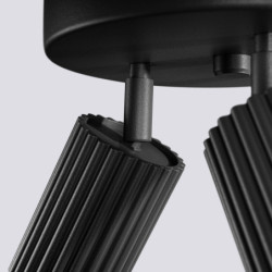 Plafonnier KARBON 3P Noir Sollux | 3 Spots GU10 Orientables Design