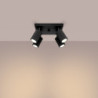 Plafonnier KARBON 4 Noir Sollux | Plafonnier 4 Spots GU10 Orientables