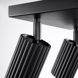 Plafonnier KARBON 4 Noir Sollux | Plafonnier 4 Spots GU10 Orientables