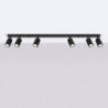 Plafonnier KARBON 6L Noir Sollux | 6 Spots GU10 Orientables 117 cm