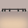 Plafonnier KARBON 6L Noir Sollux | 6 Spots GU10 Orientables 117 cm
