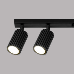Plafonnier KARBON 6L Noir Sollux | 6 Spots GU10 Orientables 117 cm