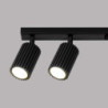 Plafonnier KARBON 6L Noir Sollux | 6 Spots GU10 Orientables 117 cm