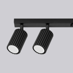 Plafonnier KARBON 6L Noir Sollux | 6 Spots GU10 Orientables 117 cm