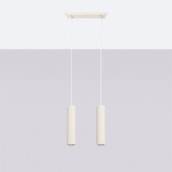 Lampe suspendue KARBON 2 Beige Sollux | Suspension Double GU10 Design