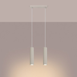 Lampe suspendue KARBON 2 Beige Sollux | Suspension Double GU10 Design