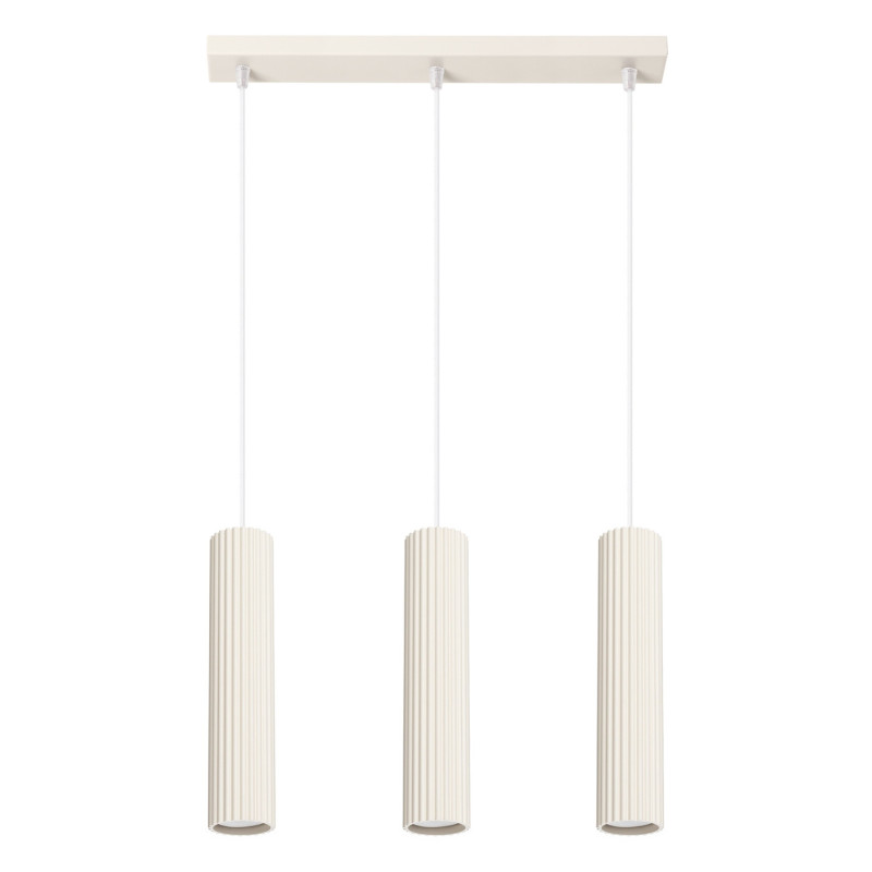 Lampe suspendue KARBON 3L Beige Sollux | Suspension 3 Lumières GU10