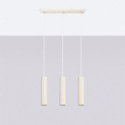 Lampe suspendue KARBON 3L Beige Sollux | Suspension 3 Lumières GU10