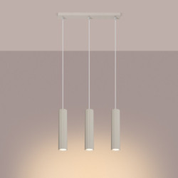 Lampe suspendue KARBON 3L Beige Sollux | Suspension 3 Lumières GU10