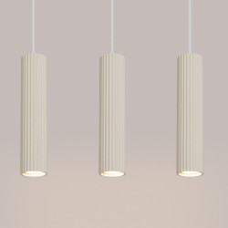 Lampe suspendue KARBON 3L Beige Sollux | Suspension 3 Lumières GU10