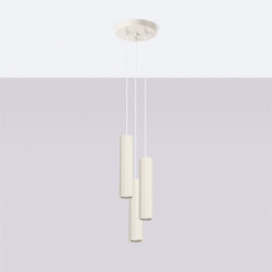 Lampe suspendue KARBON 3P Beige Sollux | Suspension Triple GU10 Design