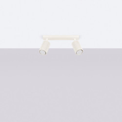 Plafonnier KARBON 2 Beige Sollux | Plafonnier 2 Spots GU10 Orientables