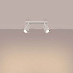 Plafonnier KARBON 2 Beige Sollux | Plafonnier 2 Spots GU10 Orientables