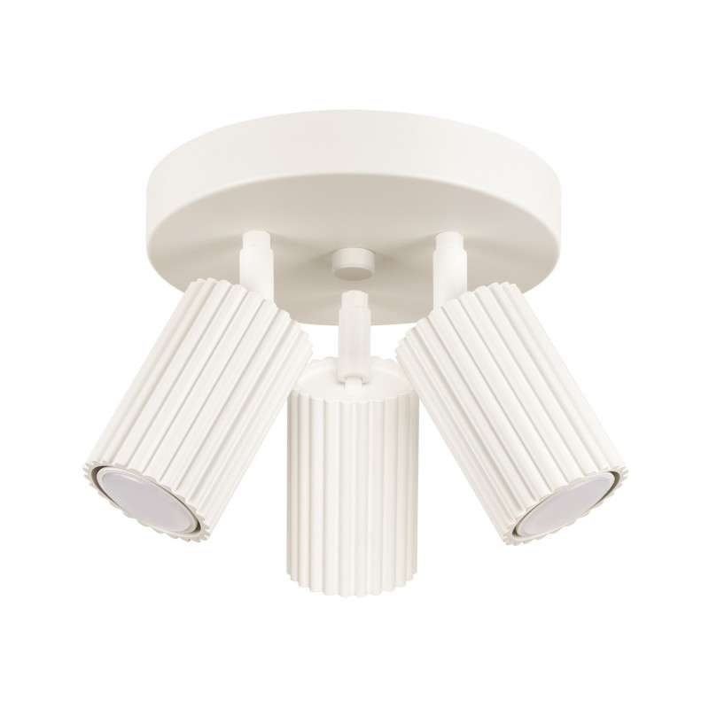 Plafonnier KARBON 3P Beige Sollux | Plafonnier Rond 3 Spots GU10