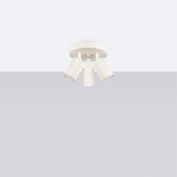 Plafonnier KARBON 3P Beige Sollux | Plafonnier Rond 3 Spots GU10