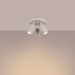 Plafonnier KARBON 3P Beige Sollux | Plafonnier Rond 3 Spots GU10