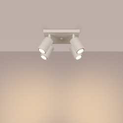 Plafonnier KARBON 4 Beige Sollux | Plafonnier Design 4 Spots GU10