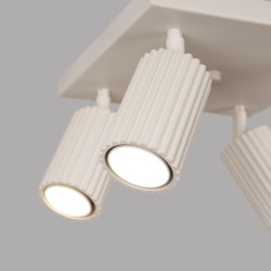 Plafonnier KARBON 4 Beige Sollux | Plafonnier Design 4 Spots GU10