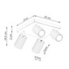 Plafonnier KARBON 4 Beige Sollux | Plafonnier Design 4 Spots GU10