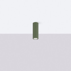 Plafonnier KARBON 20 Vert Olive Sollux | Plafonnier Tube Design GU10