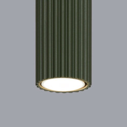 Plafonnier KARBON 20 Vert Olive Sollux | Plafonnier Tube Design GU10