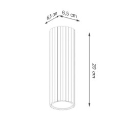 Plafonnier KARBON 20 Vert Olive Sollux | Plafonnier Tube Design GU10