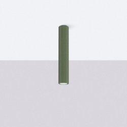 Plafonnier KARBON 40 Vert Olive Sollux | Plafonnier Tube Design GU10