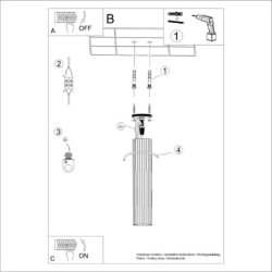 Plafonnier KARBON 40 Vert Olive Sollux | Plafonnier Tube Design GU10