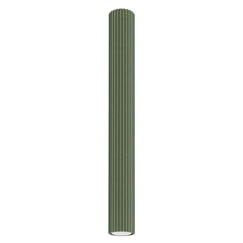 Plafonnier KARBON 60 Vert Olive Sollux | Plafonnier Tube Design GU10