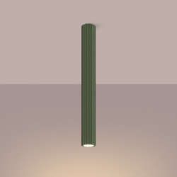 Plafonnier KARBON 60 Vert Olive Sollux | Plafonnier Tube Design GU10