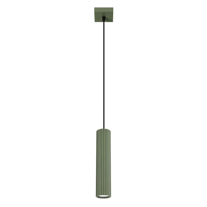 Lampe suspendue KARBON 1 Vert Olive Sollux | Suspension Design GU10