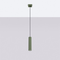 Lampe suspendue KARBON 1 Vert Olive Sollux | Suspension Design GU10