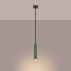 Lampe suspendue KARBON 1 Vert Olive Sollux | Suspension Design GU10