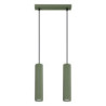 Lampe suspendue KARBON 2 Vert Olive Sollux | Suspension Design 2 Lumières GU10