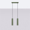 Lampe suspendue KARBON 2 Vert Olive Sollux | Suspension Design 2 Lumières GU10