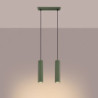 Lampe suspendue KARBON 2 Vert Olive Sollux | Suspension Design 2 Lumières GU10