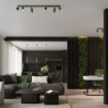 Lampe suspendue KARBON 2 Vert Olive Sollux | Suspension Design 2 Lumières GU10