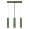 Lampe suspendue KARBON 3L Vert Olive Sollux | Suspension Linéaire Design 3 Lumières GU10