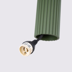 Lampe suspendue KARBON 3L Vert Olive Sollux | Suspension Linéaire Design 3 Lumières GU10