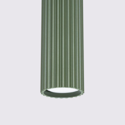 Lampe suspendue KARBON 3L Vert Olive Sollux | Suspension Linéaire Design 3 Lumières GU10