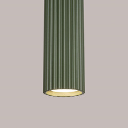 Lampe suspendue KARBON 3L Vert Olive Sollux | Suspension Linéaire Design 3 Lumières GU10