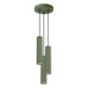 Lampe suspendue KARBON 3P Vert Olive Sollux | Suspension Design 3 Lumières GU10