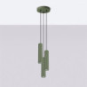 Lampe suspendue KARBON 3P Vert Olive Sollux | Suspension Design 3 Lumières GU10