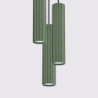 Lampe suspendue KARBON 3P Vert Olive Sollux | Suspension Design 3 Lumières GU10
