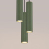 Lampe suspendue KARBON 3P Vert Olive Sollux | Suspension Design 3 Lumières GU10