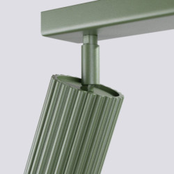 Plafonnier KARBON 2 Vert Olive Sollux | Plafonnier Design 2 Spots GU10
