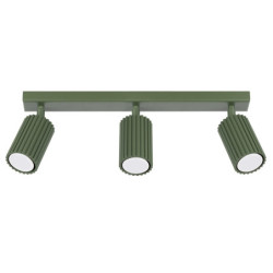 Plafonnier KARBON 3L Vert Olive Sollux | Plafonnier Linéaire 3 Spots GU10