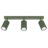 Plafonnier KARBON 3L Vert Olive Sollux | Plafonnier Linéaire 3 Spots GU10