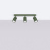 Plafonnier KARBON 3L Vert Olive Sollux | Plafonnier Linéaire 3 Spots GU10