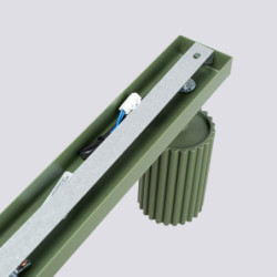 Plafonnier KARBON 3L Vert Olive Sollux | Plafonnier Linéaire 3 Spots GU10
